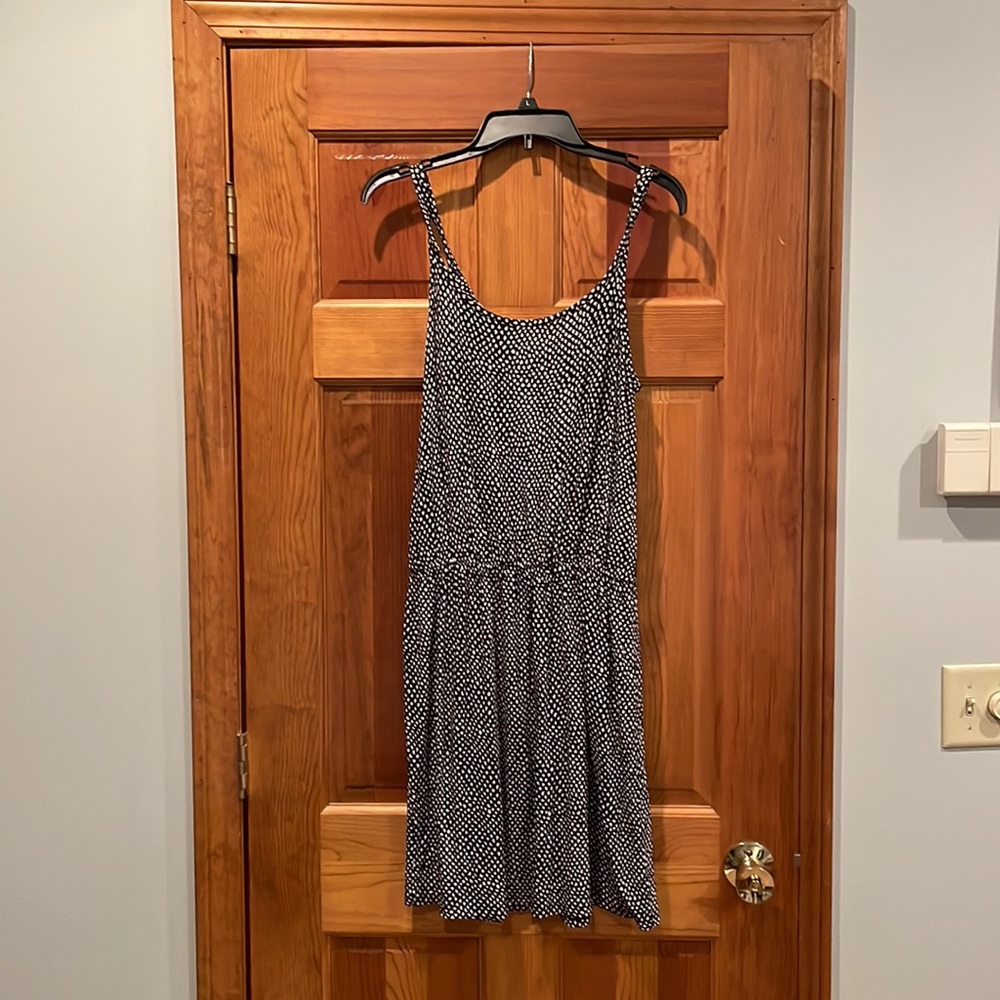 Loft Black dress with white dots - Picture 2 of 2